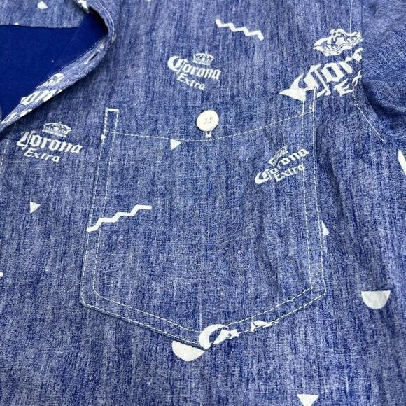 Corona beer logo short sleeve button up shirt size S - Picture 8 of 11